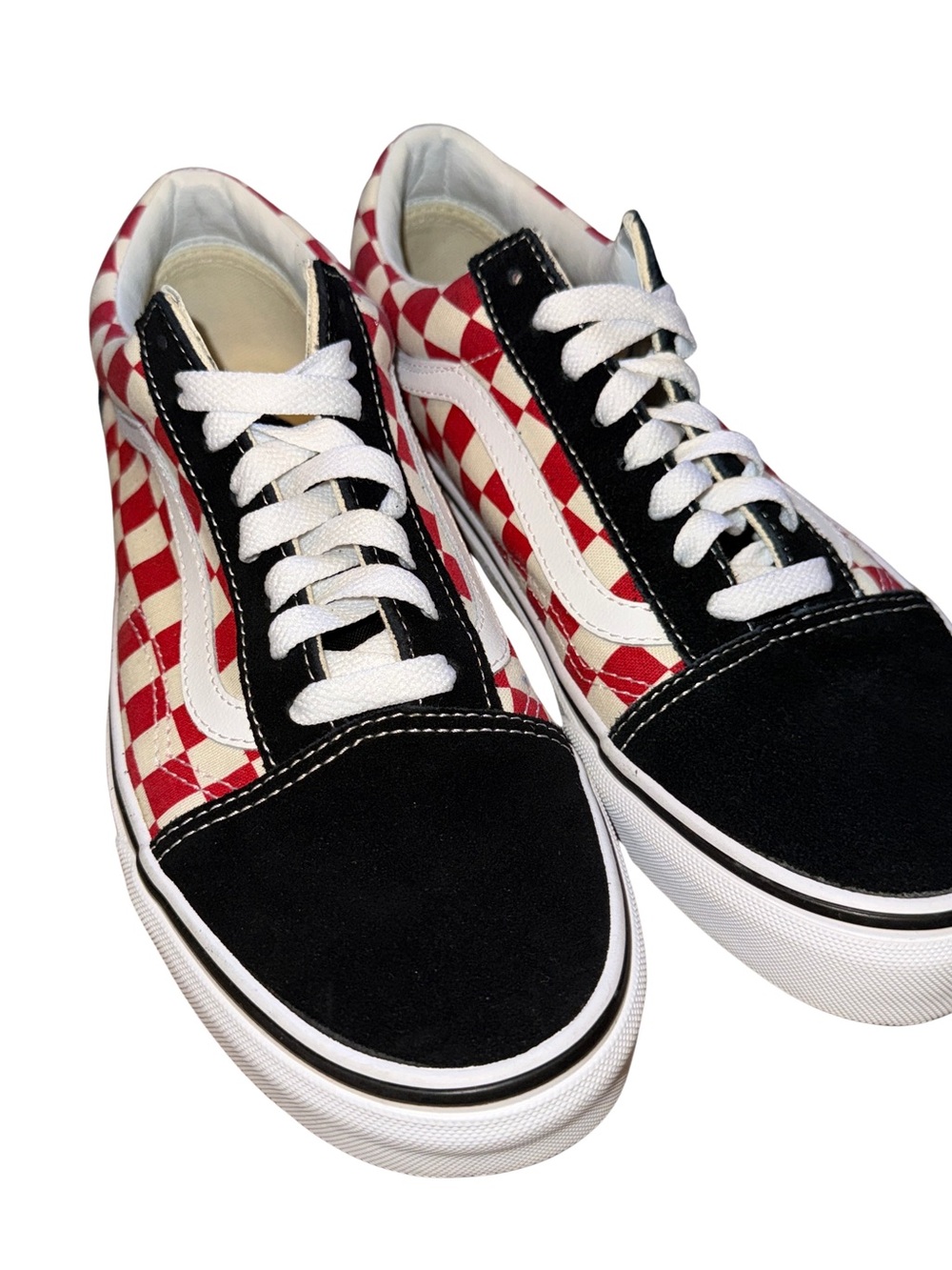 NWOB Red Black Checkerboard Old Skool Vans Women’s 8.5 Men’s 7